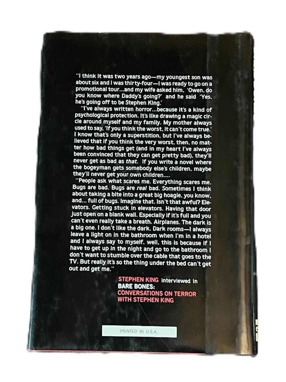Bare Bones, Conversations on Terror with Stephen King, Hardcover - Picture 6 of 6